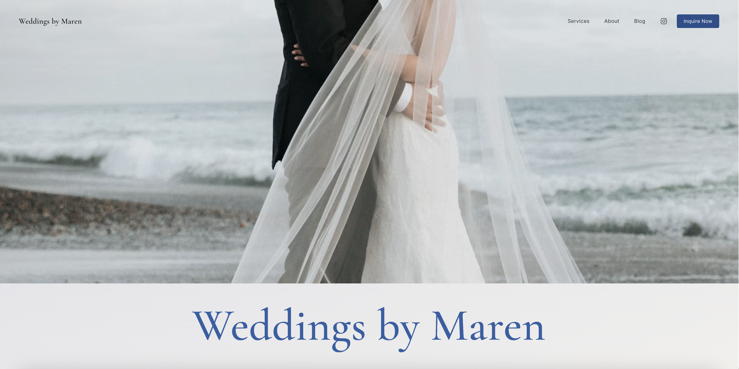 Weddings by Maren website hero